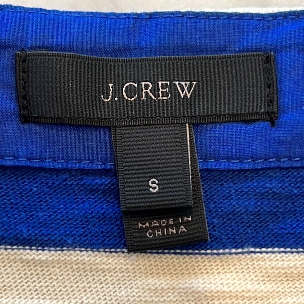 J CREW Preppy Blue & White Striped Cotton Mini Dress, Size S - Picture 6 of 12